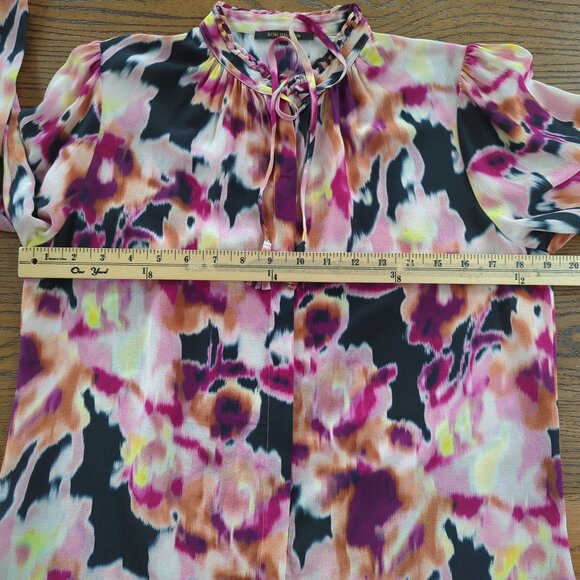 Kobi Halperin Mabel abstract Floral art career‎ soft elegant silk blouse size S - Picture 13 of 16